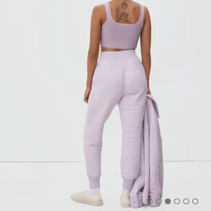 Everlane Quilted lilac joggers